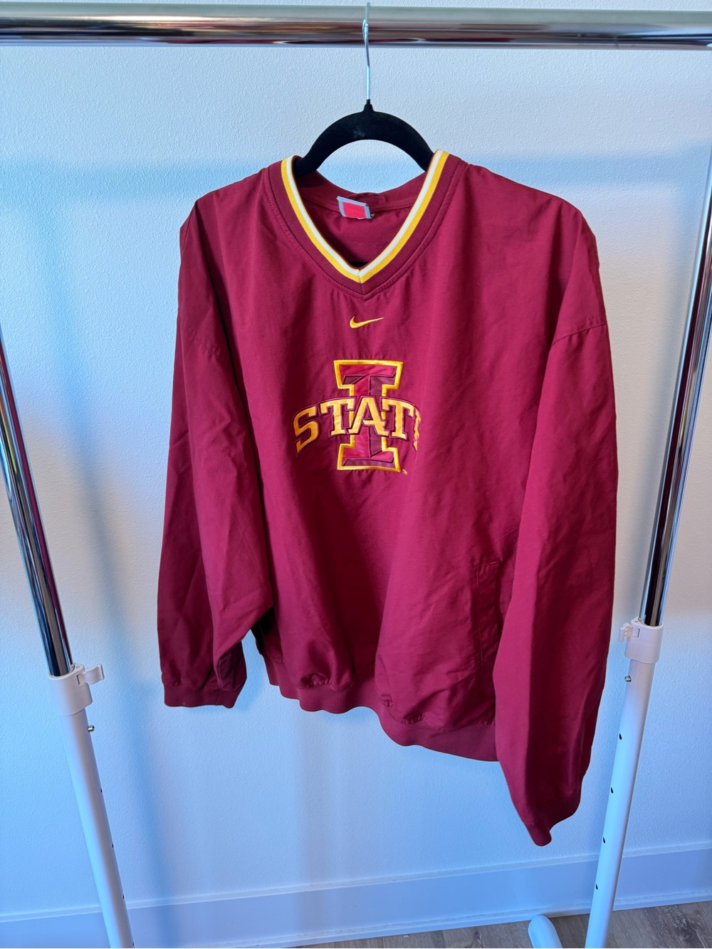 Vintage Nike Iowa State Cyclones Jacket Mens Red Pullover Windbreaker NCAA Large